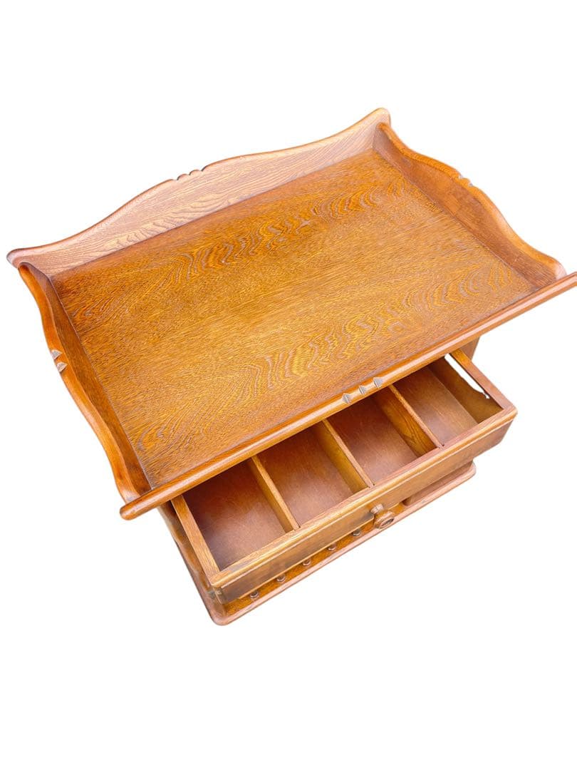 HR603 希少デザイン　カリモク家具　キッチンワゴン　サイドワゴン　ラタン