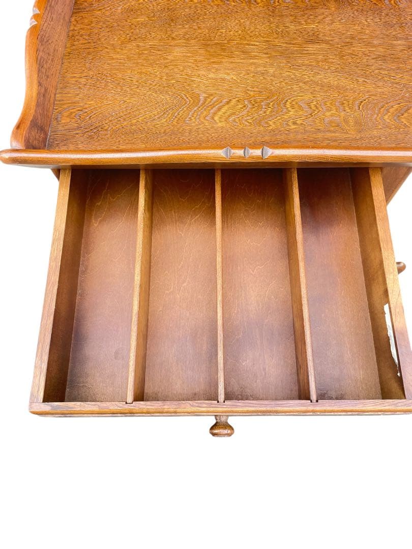 HR603 希少デザイン　カリモク家具　キッチンワゴン　サイドワゴン　ラタン