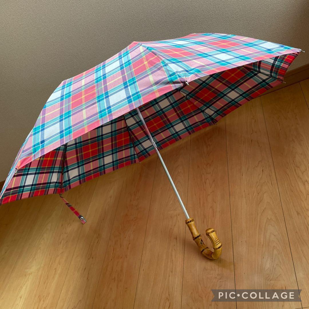 トラディショナルウェザーウェア　　　折り畳み傘　マドラスチェック柄