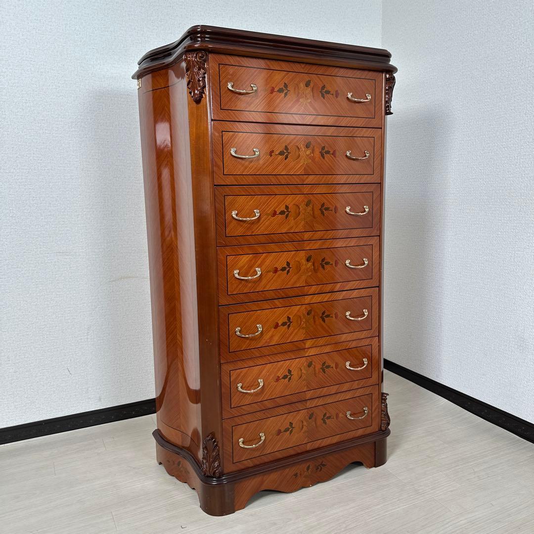 イタリア製 FP PASI 象嵌細工 チェスト 7段7杯 i4※