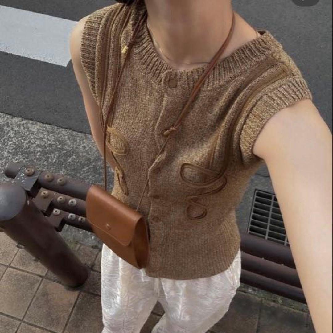 トップス Eaphi / TAPE EMBROIDERY MIX KNIT