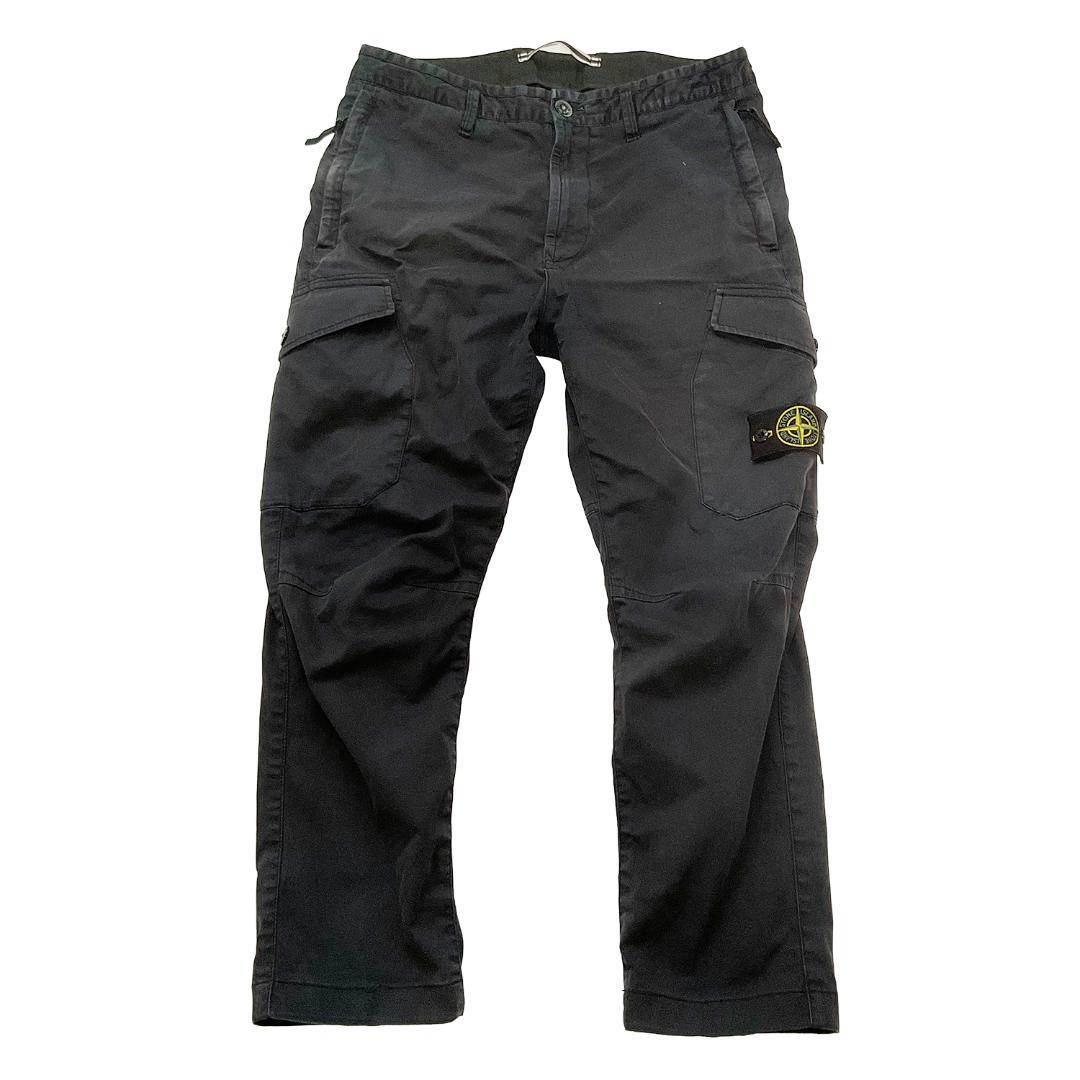 STONE  ストーンアイランド コットンカーゴパンツ 黒 W31