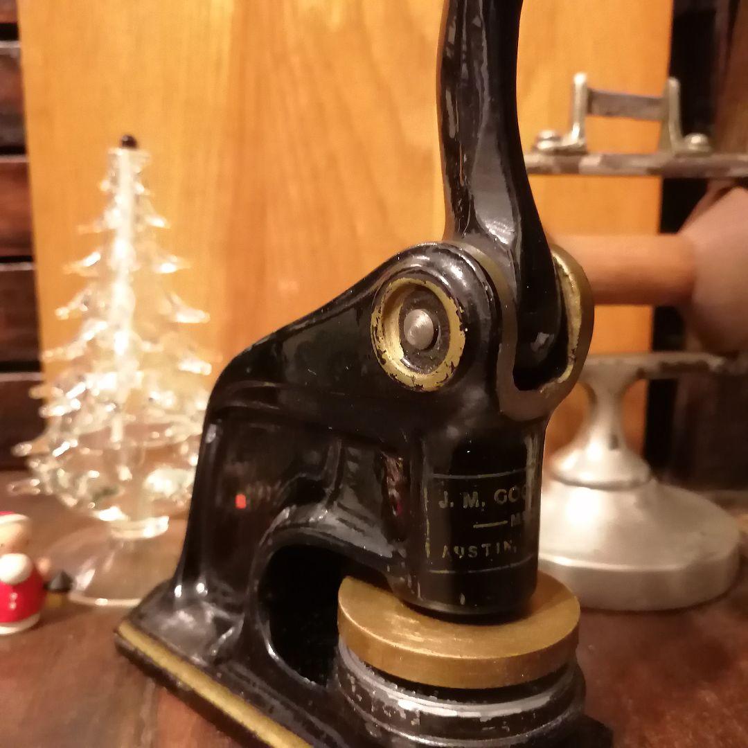 アメリカ製アンティーク エンボッサー☆スタンプ☆はんこ☆タグ☆ラベル文房具☆刻印