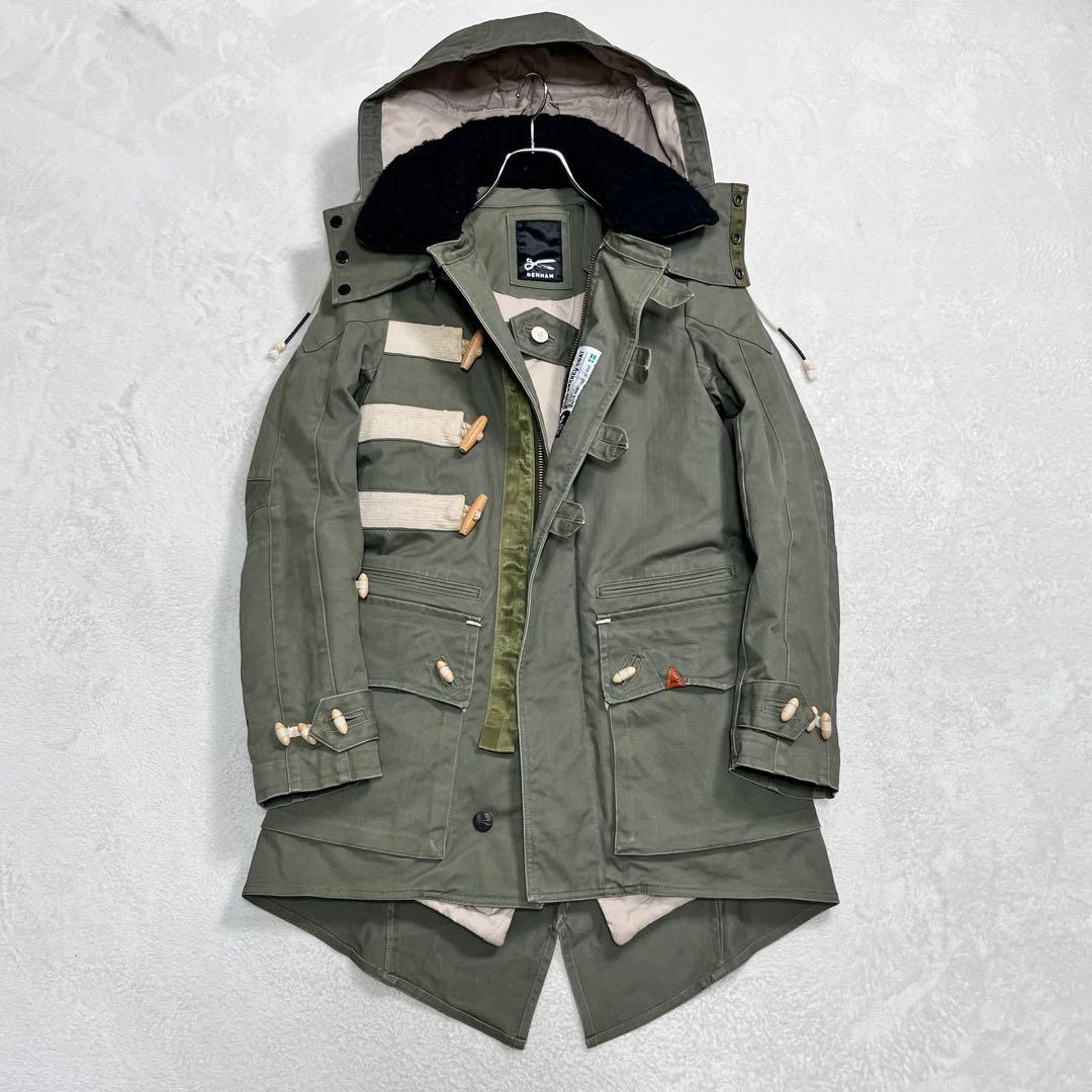 『デンハム』スウェディッシュアーミーフィールドコート フード脱着 キルティング