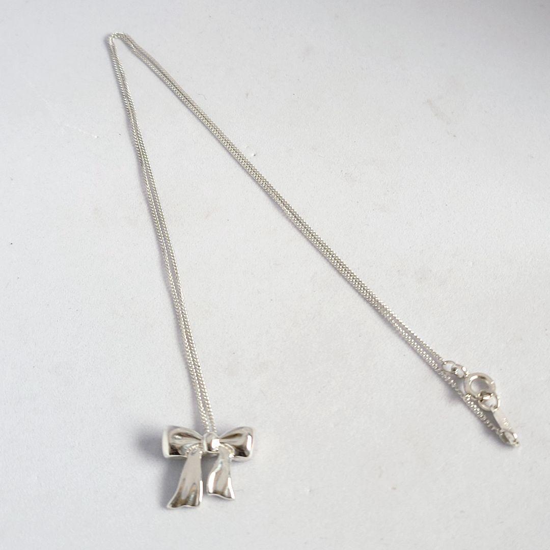 極美品✨️ ティファニー リボン ネックレス 廃盤品 シルバー ペンダント