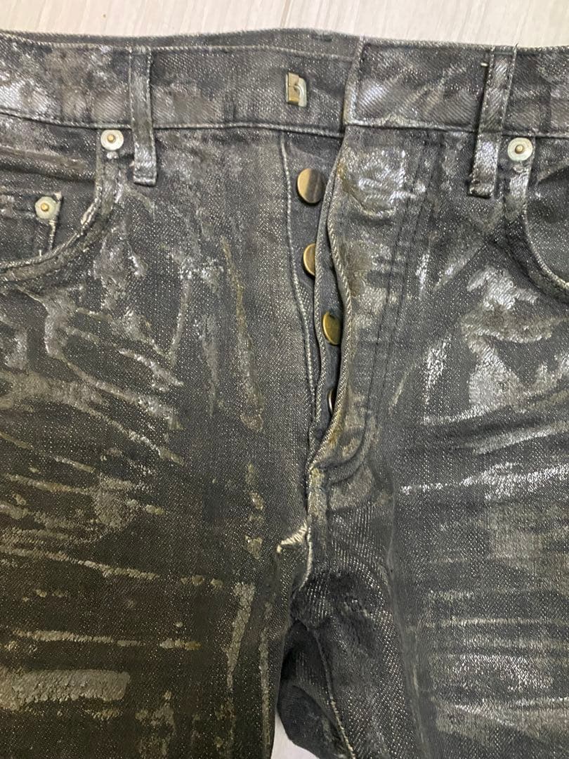 dior homme デニム ラスターコーティング デニム デストロイ