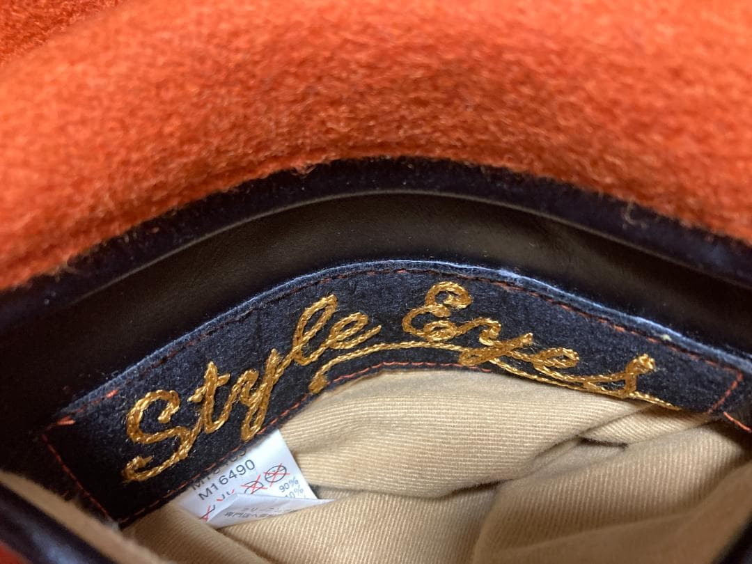 m*o様 スタイルアイズ フルデコ レザースタジャン 黒オレンジ サイズ40