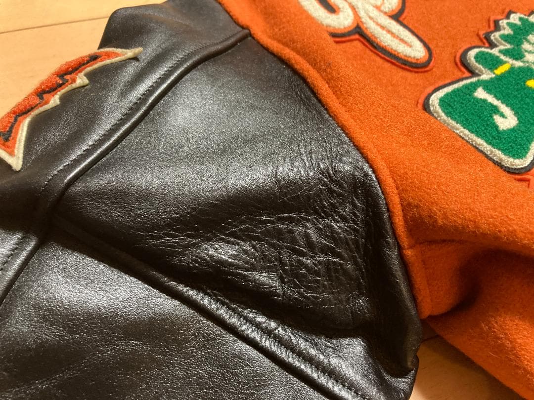 m*o様 スタイルアイズ フルデコ レザースタジャン 黒オレンジ サイズ40