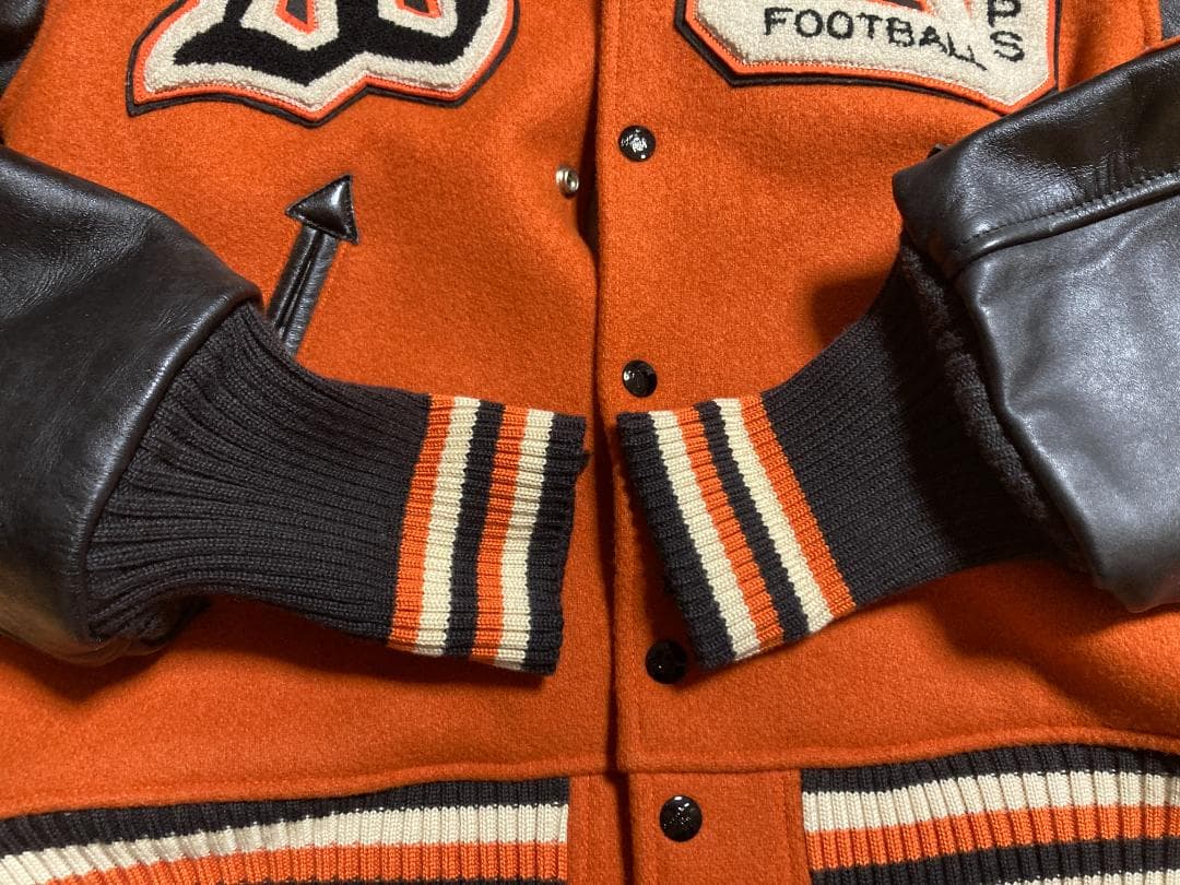 m*o様 スタイルアイズ フルデコ レザースタジャン 黒オレンジ サイズ40