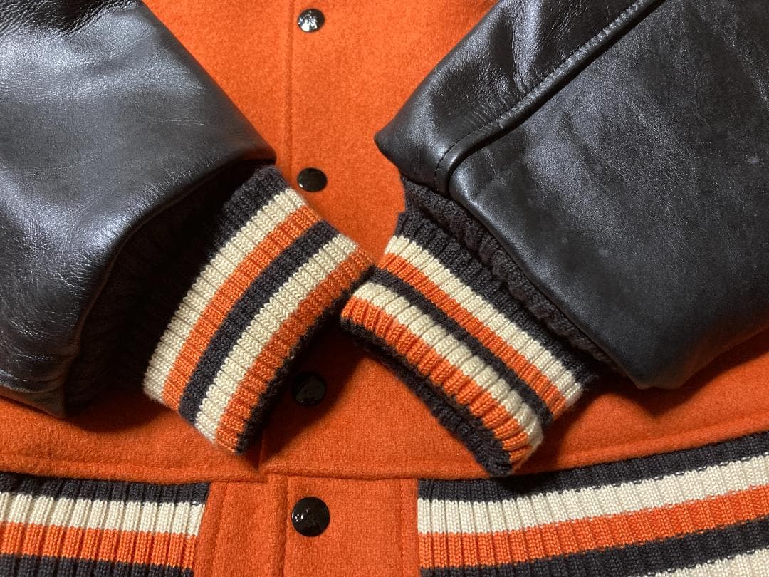 m*o様 スタイルアイズ フルデコ レザースタジャン 黒オレンジ サイズ40
