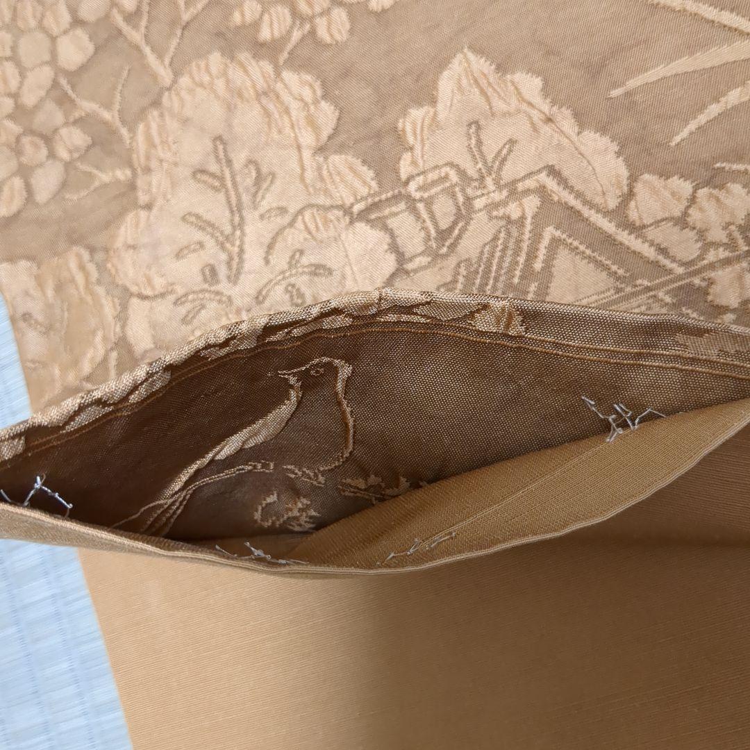 西陣織　渡文謹製　全通柄袋帯 手織纐纈 風景文　着物a