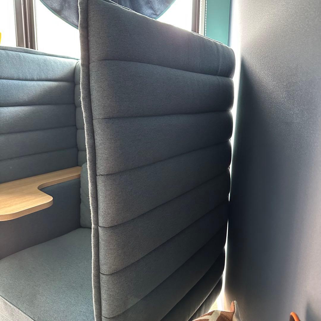 【引き取り歓迎！】オフィスコム ハイビス ハイバックソファ 1人掛け テーブル付