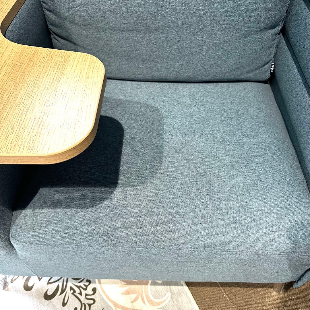 【引き取り歓迎！】オフィスコム ハイビス ハイバックソファ 1人掛け テーブル付