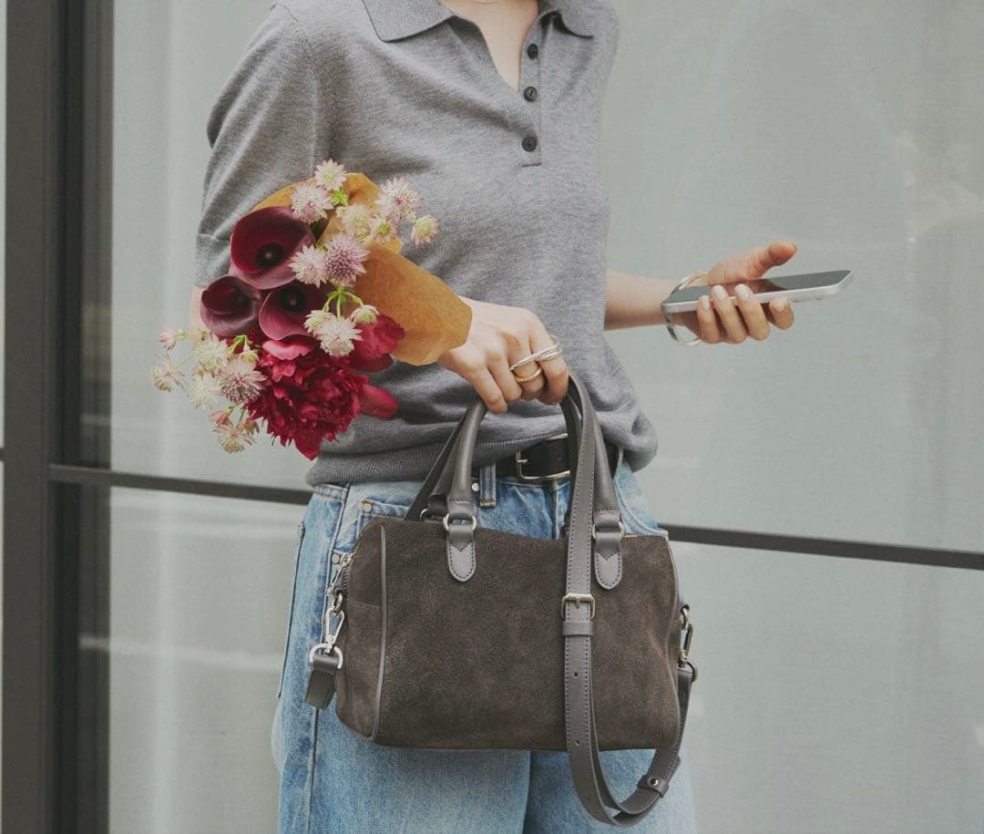 russet スエード2wayミニボストンバッグ