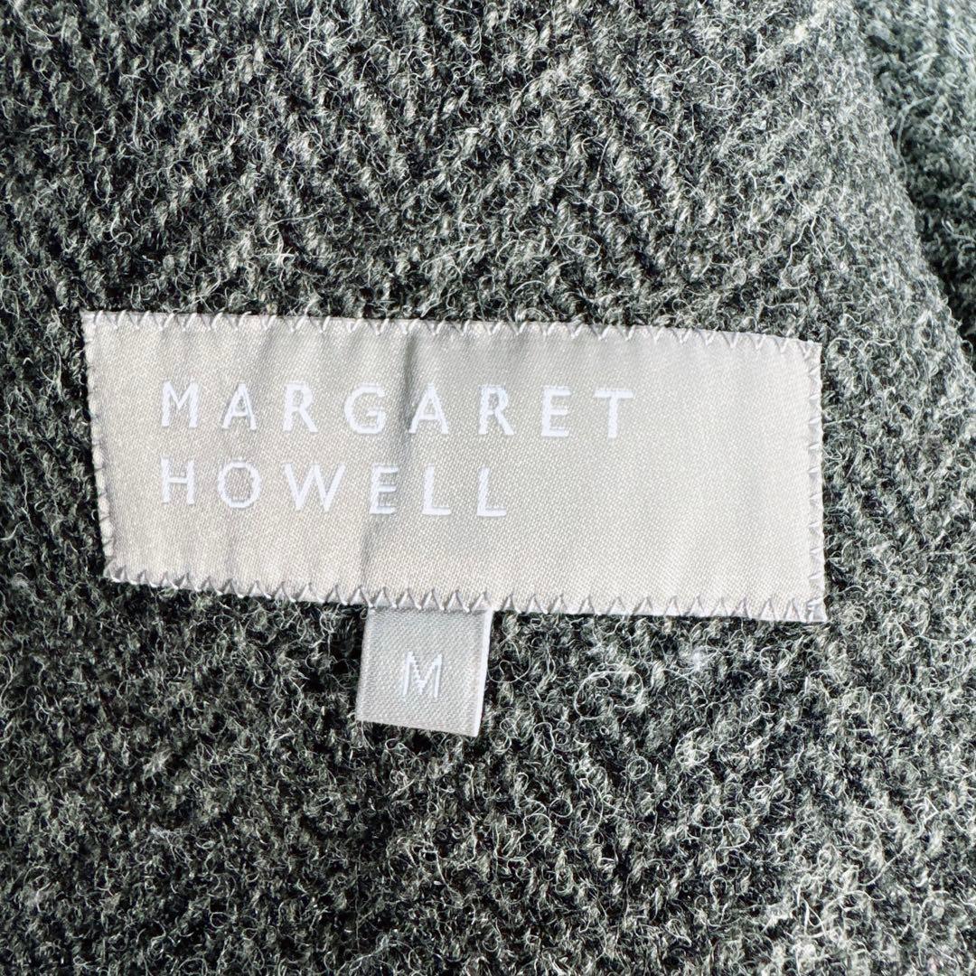 【マーガレットハウエル】ハリスツイード ヘリンボーン ジャケット M グレー
