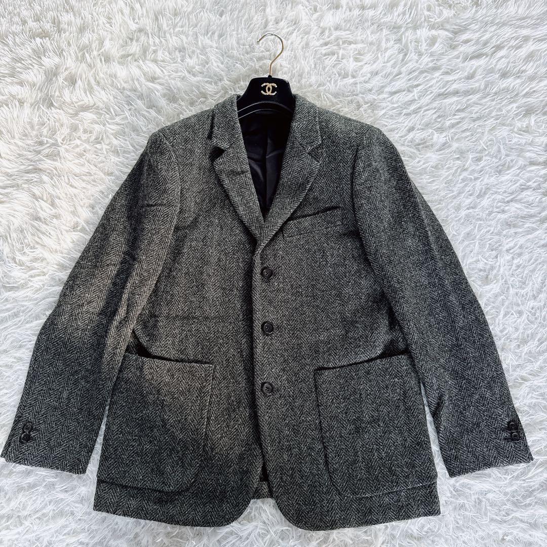【マーガレットハウエル】ハリスツイード ヘリンボーン ジャケット M グレー