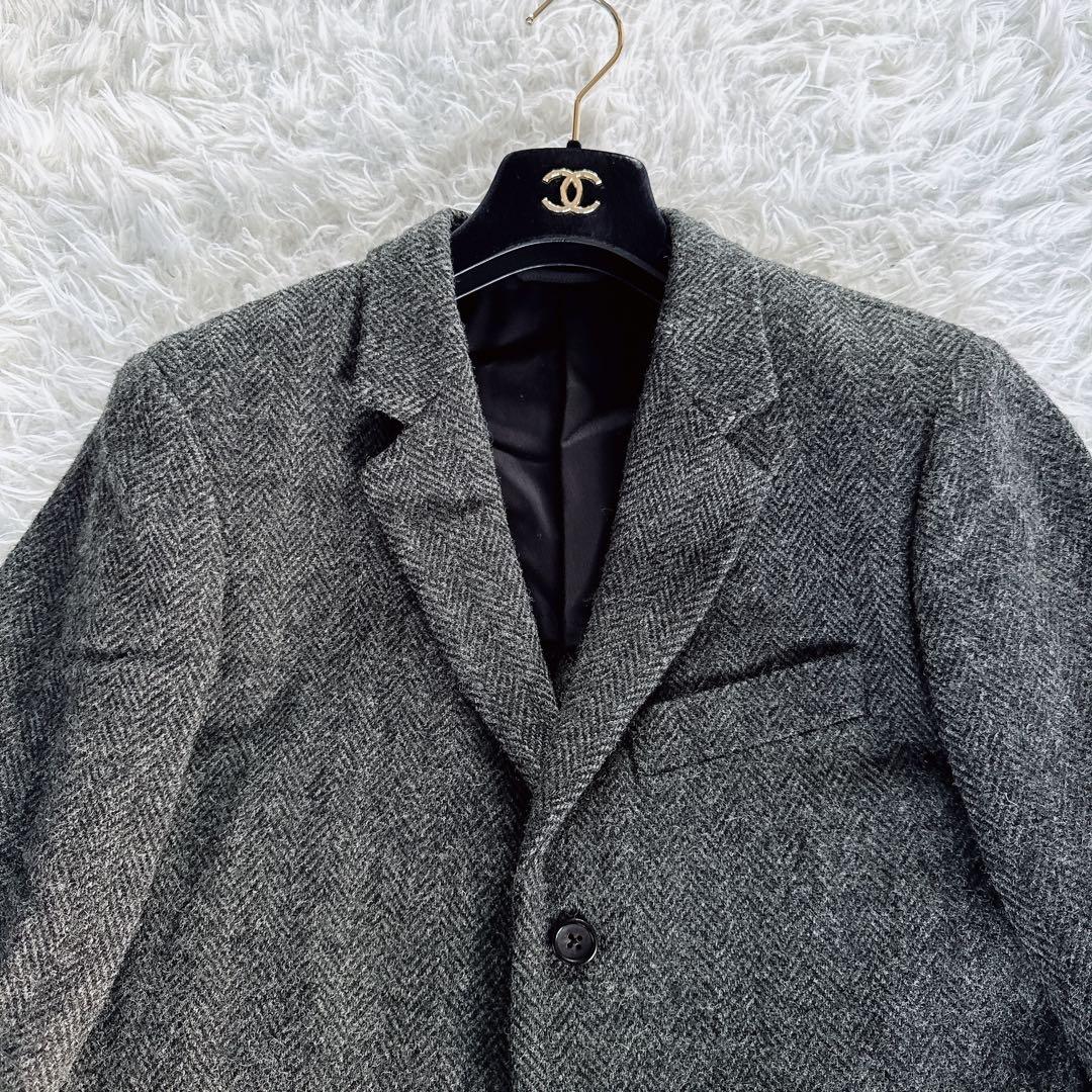 【マーガレットハウエル】ハリスツイード ヘリンボーン ジャケット M グレー