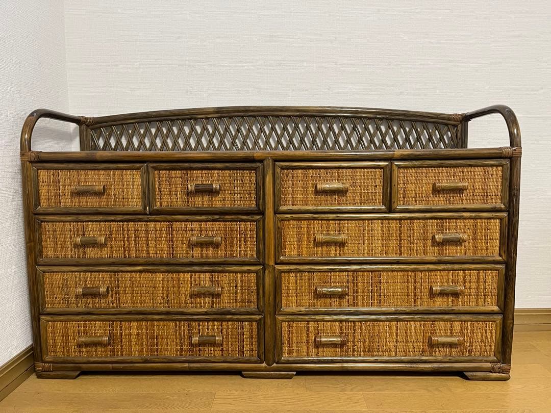 【送料込み】籐・ラタンチェスト　ヴィンテージ家具