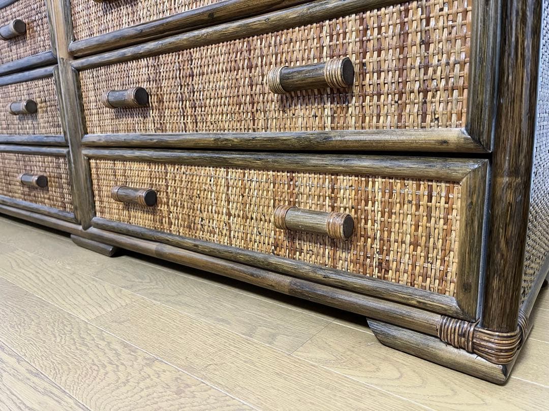【送料込み】籐・ラタンチェスト　ヴィンテージ家具