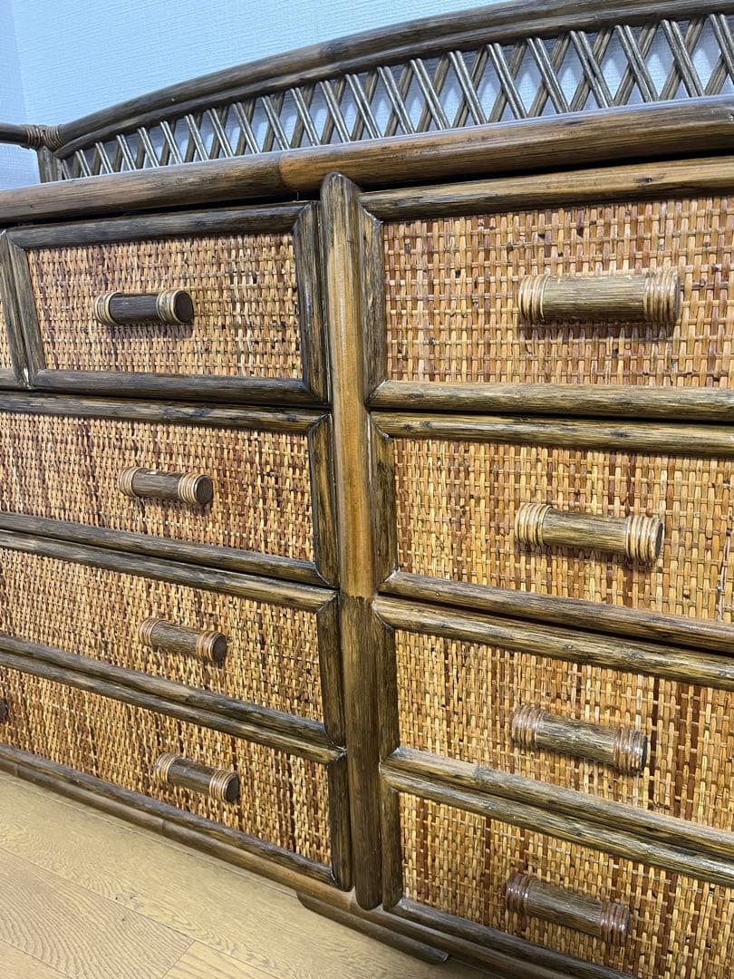 【送料込み】籐・ラタンチェスト　ヴィンテージ家具