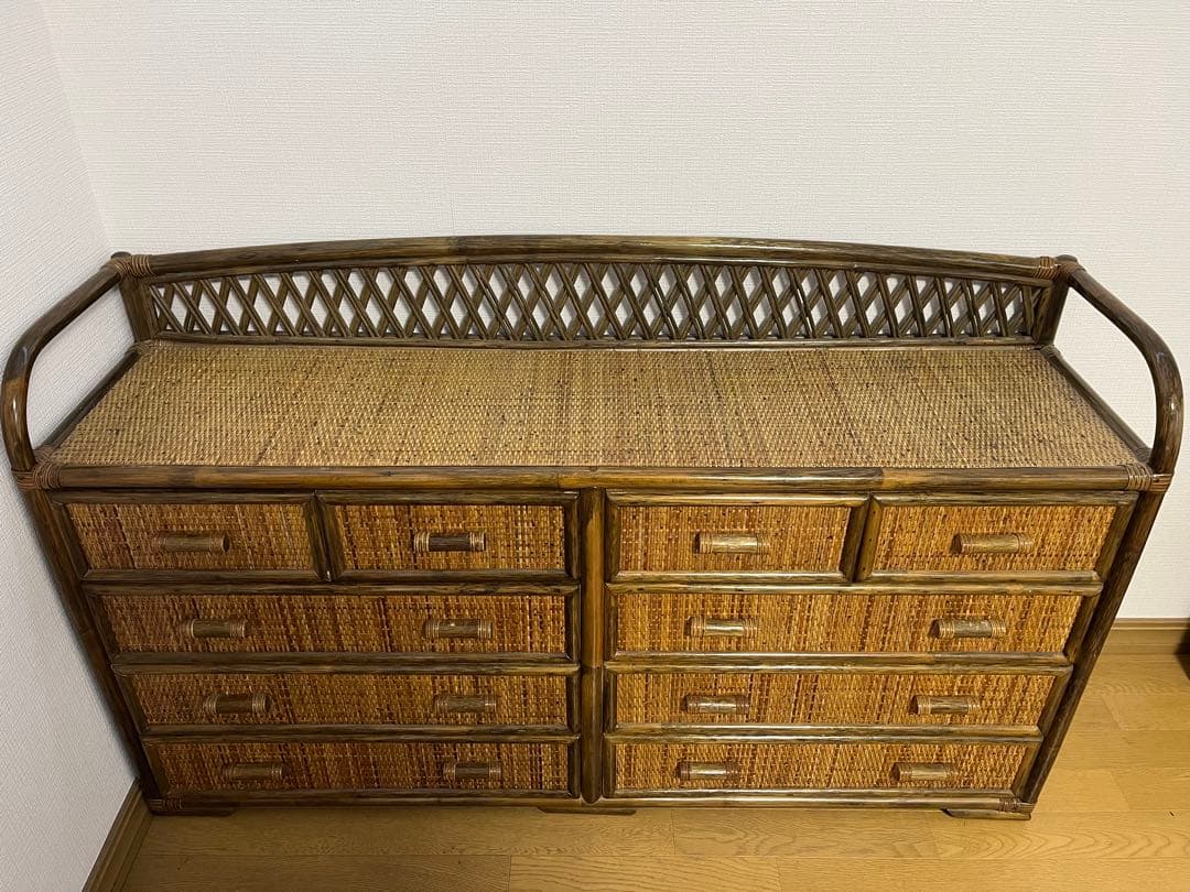 【送料込み】籐・ラタンチェスト　ヴィンテージ家具