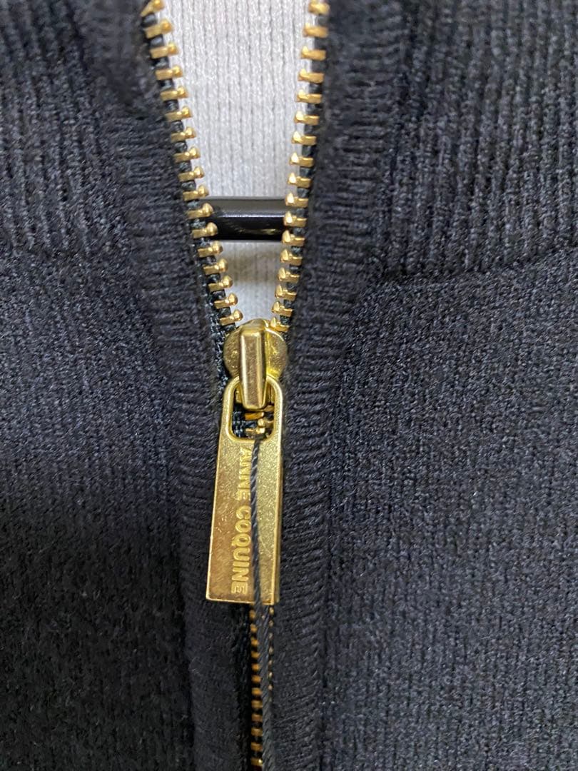 【新品】Anne Coquine コアスパンヤーンニットジップアップブルゾンM