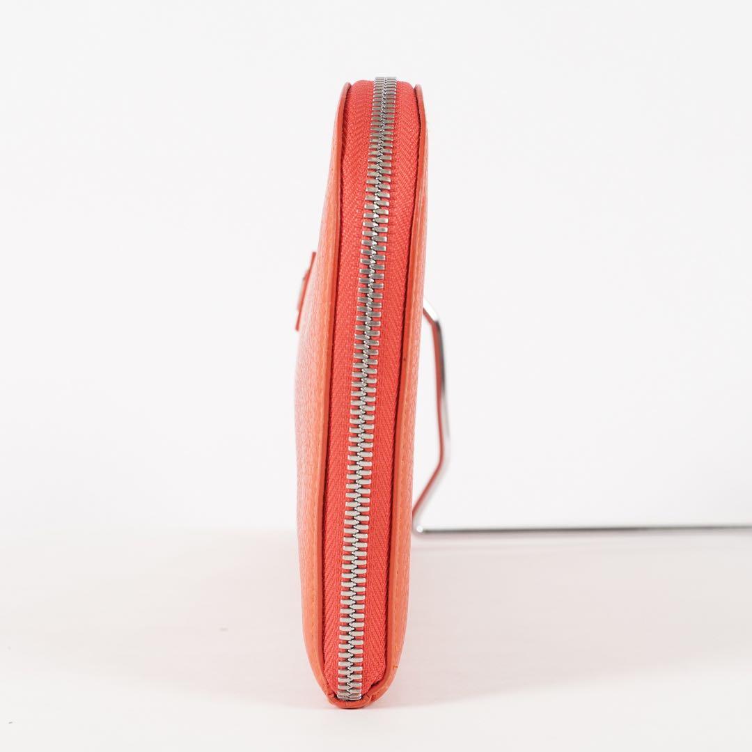 【美品✨】シャンボール・セリエ 長財布 ラウンドファスナー レザー オレンジ