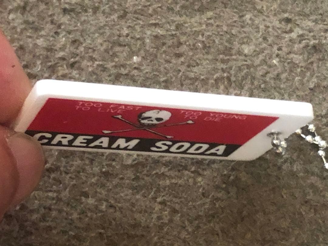 SALE クリームソーダ プラスチック プレート キーホルダー 当時物