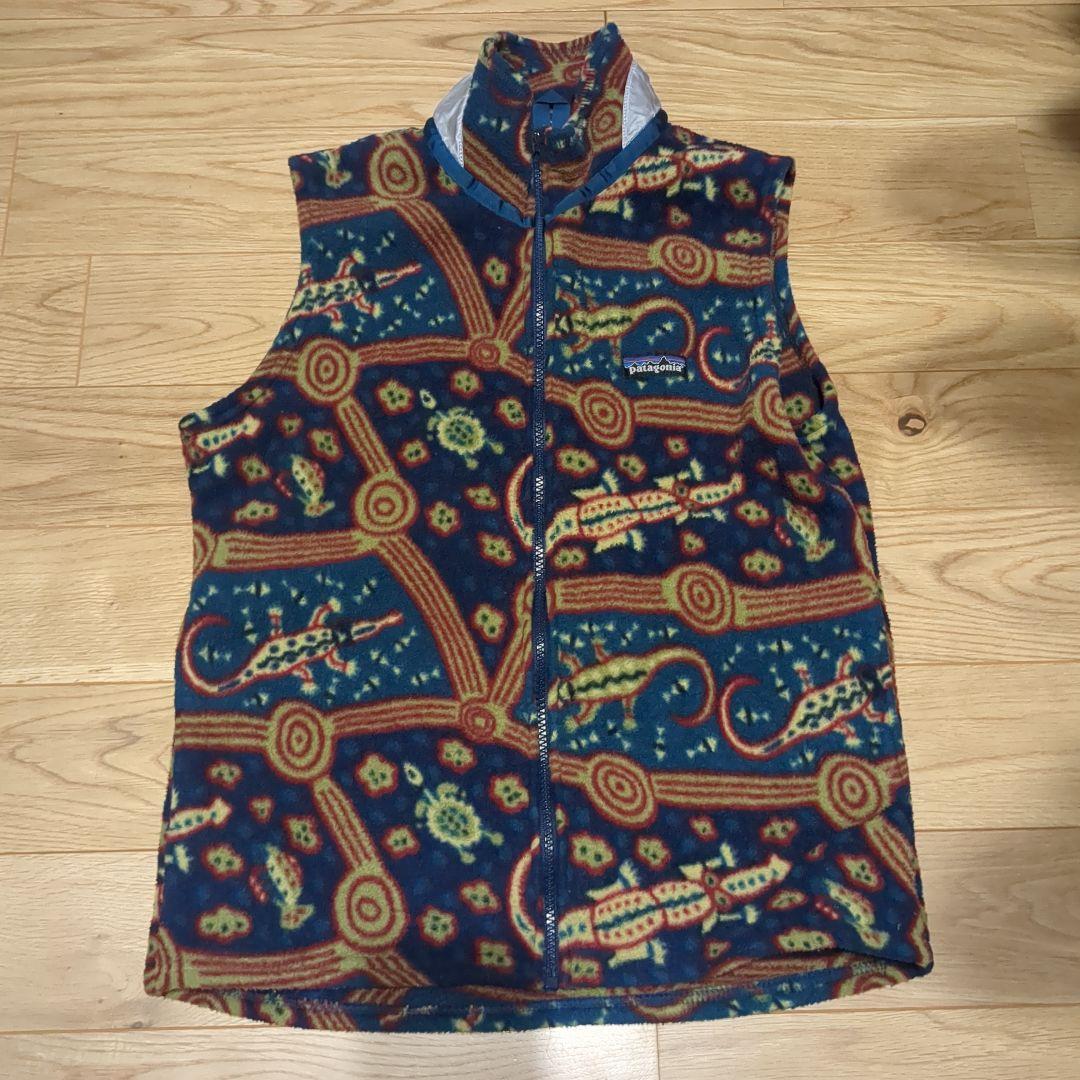 Patagonia 90s 1998 ワニ柄 総柄 フリースベスト 希少