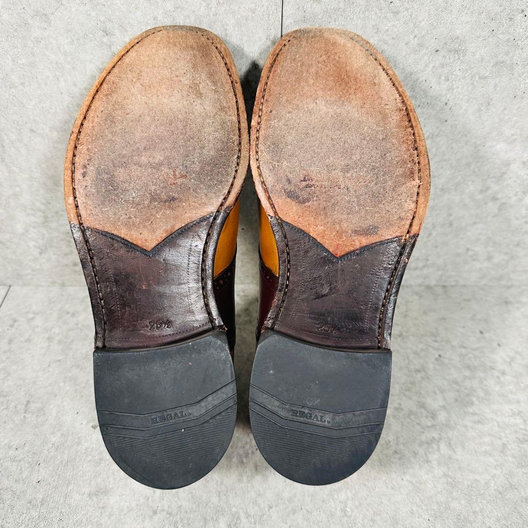 美品 REGAL リーガル サドルシューズ ドレスシューズ レザー 25.5cm