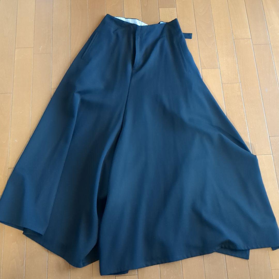 ヨウジヤマモト黒 ガウチョパンツ バックル付き