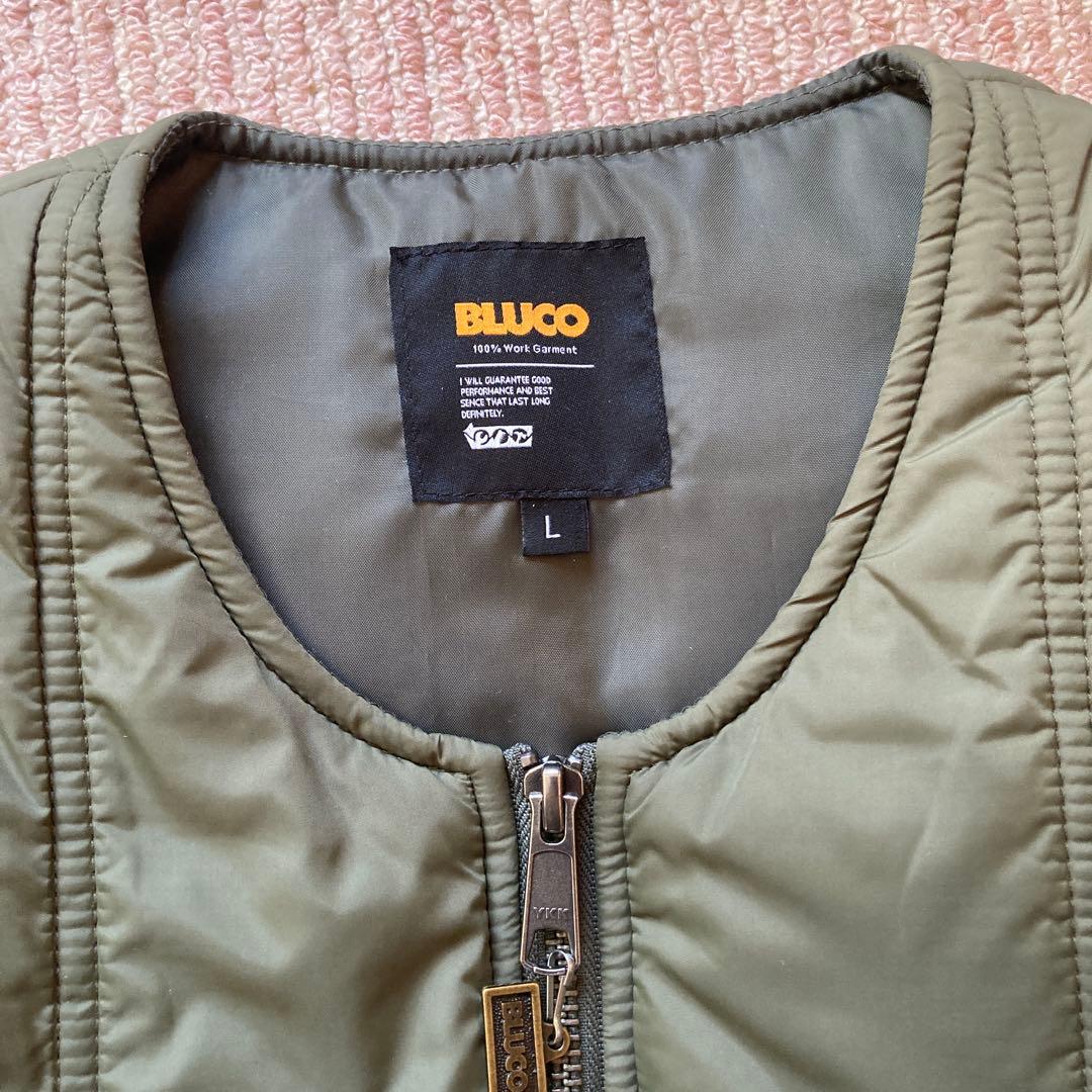 BLUCO キルティングベスト Lサイズ オリーブ