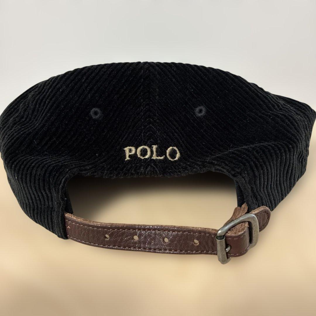 ラルフローレン　コーディロイキャップ　太畝　黒
