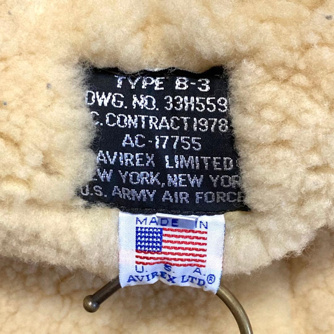 USA製 AVIREX アビレックス B-3 フライトジャケット ムートン 42