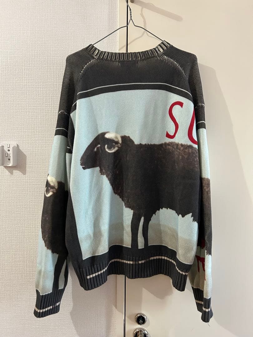 SS25 ダミアンハースト セーター supreme 羊 シェープ 黒 青
