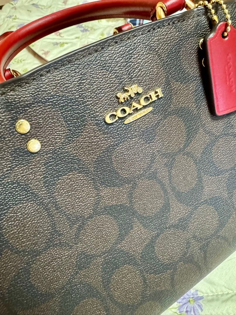 【美品】COACH ショルダーバッグ ブラウン/レッド