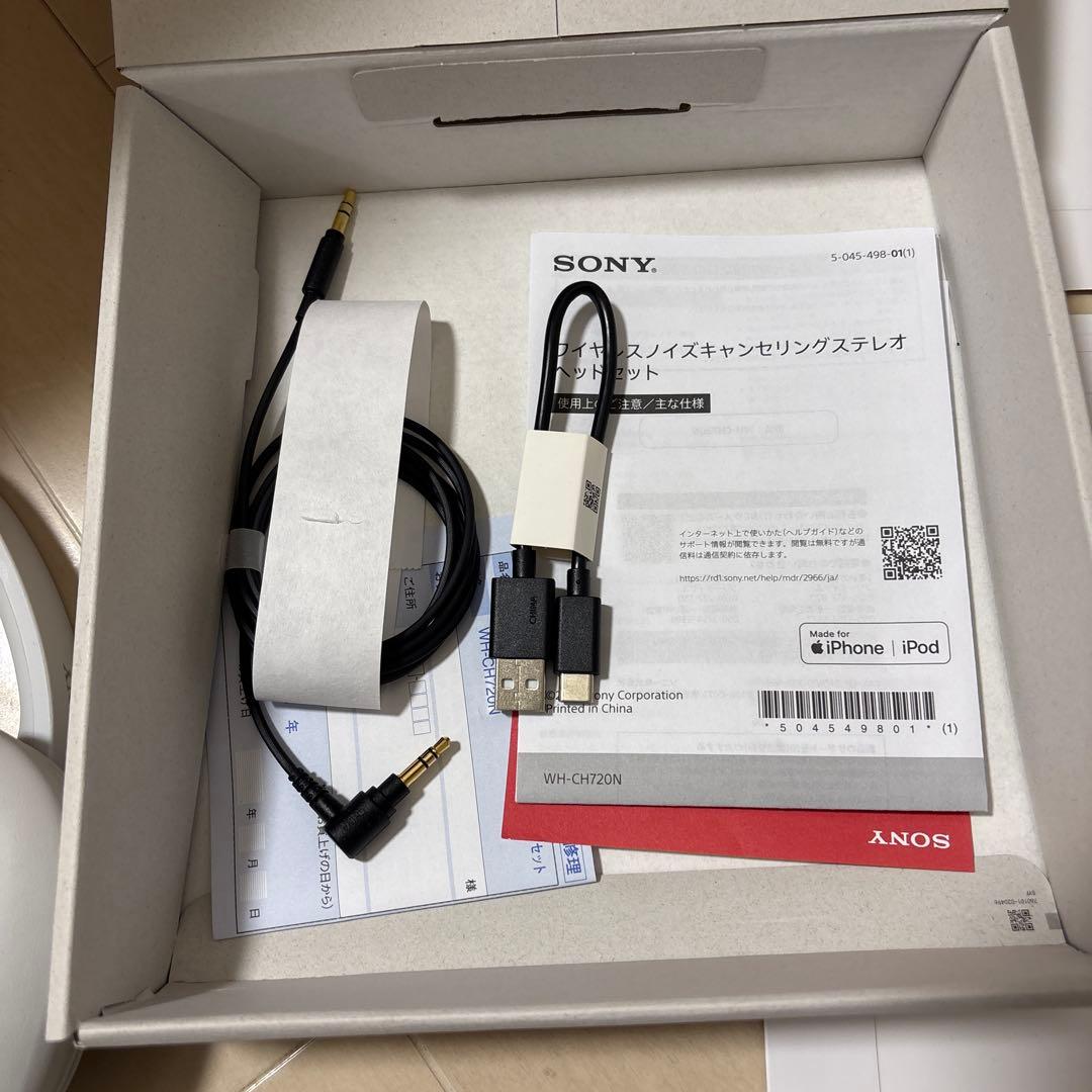 SONY WH-CH720N ホワイト ワイヤレスヘッドホン
