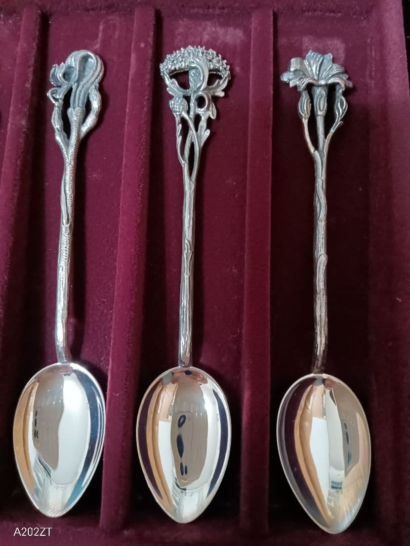 クリストフ ウィドマン 925 銀製 スプーンセット 6種のお花 立体