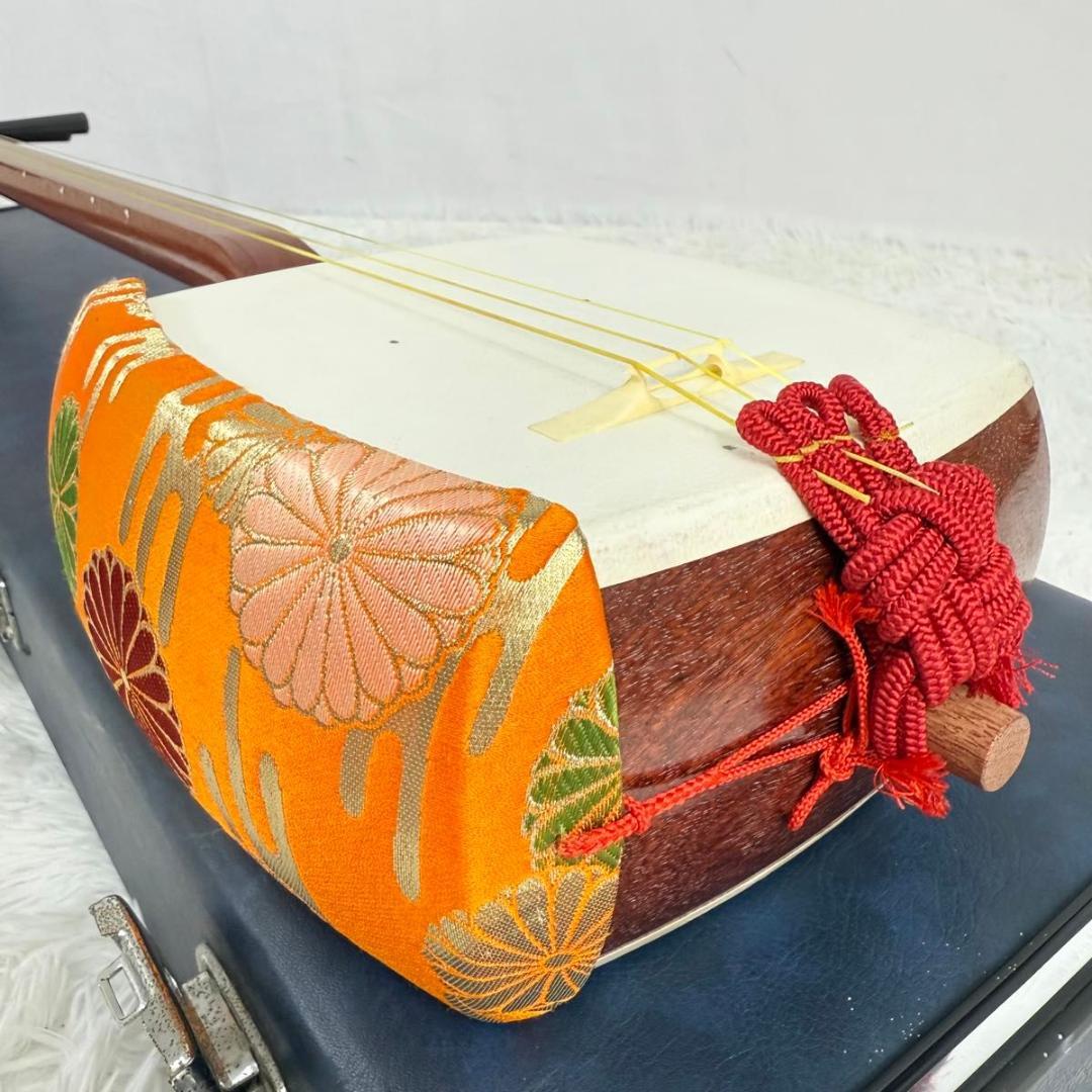 【高級品】三味線 地唄三味線 地歌 ハードケース 和楽器 中棹 正寸 818-4