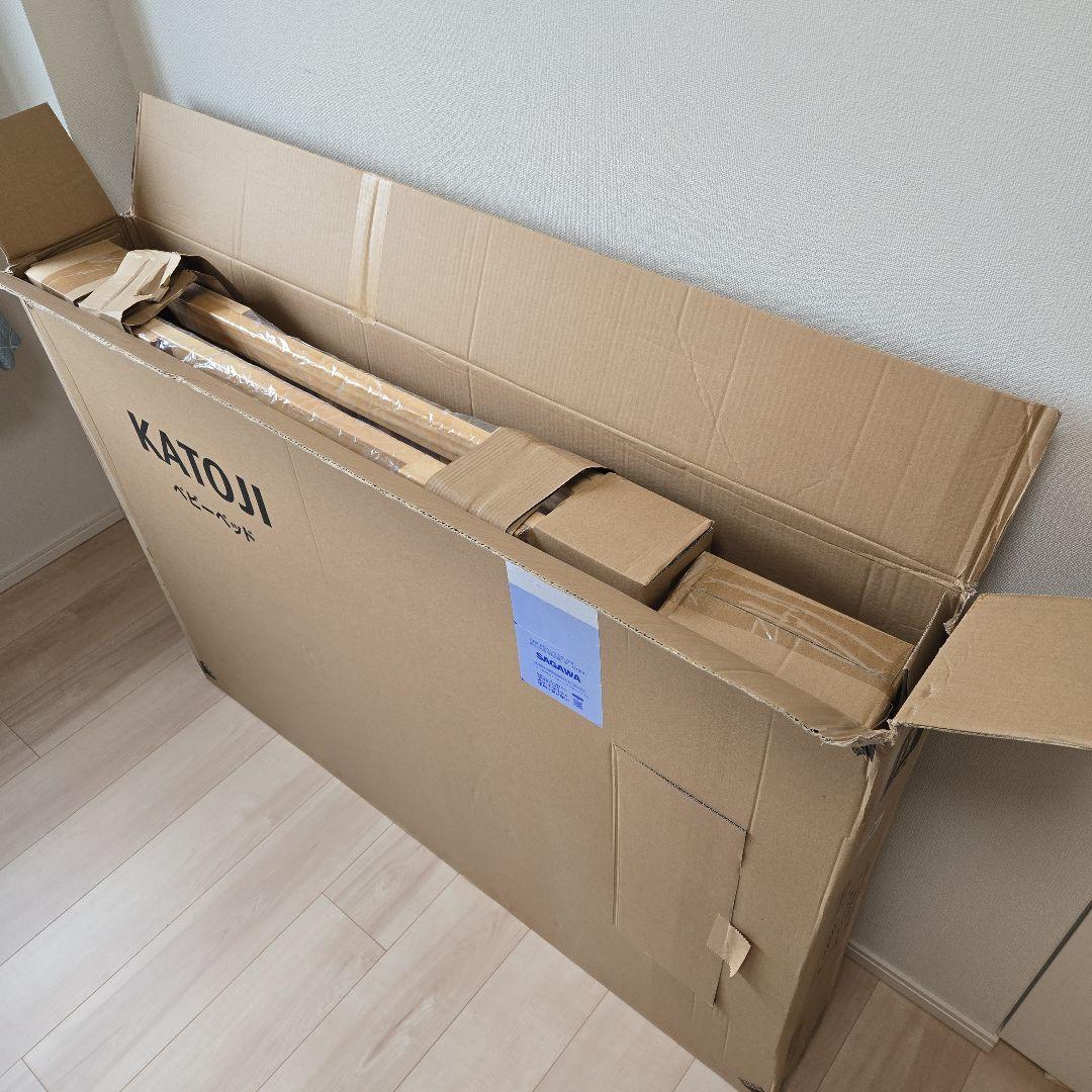 KATOJI木製ミニベビーベッド/ハイシート/キャスター/収納付き