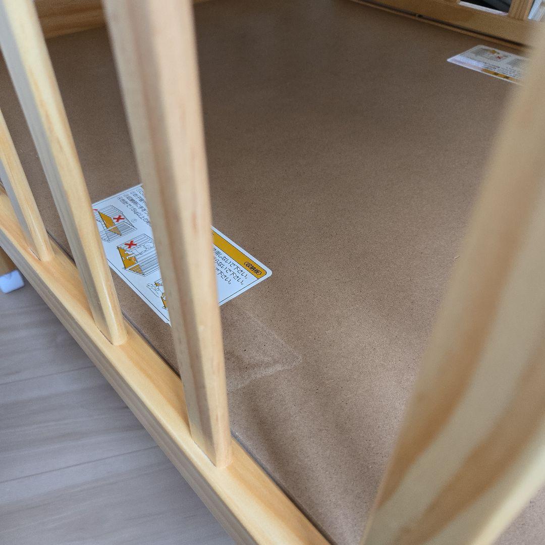 KATOJI木製ミニベビーベッド/ハイシート/キャスター/収納付き