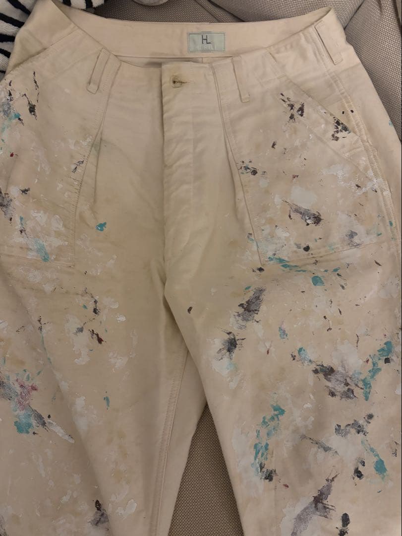 パンツ herill Backsatin splash Utilitypants