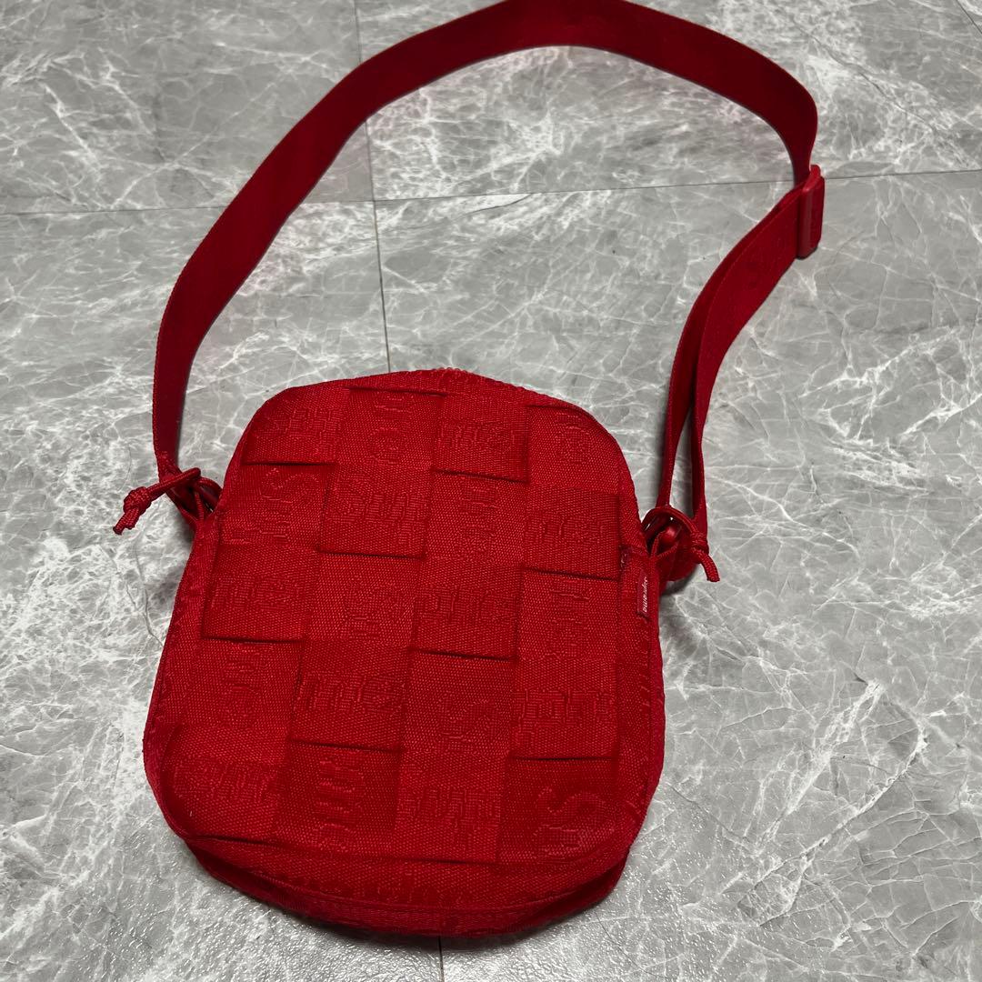 supremeウーブンショルダーバッグ