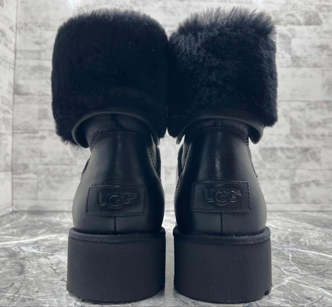 UGG キャリー ムートンブーツ 23cm ブラック ボア ジップ