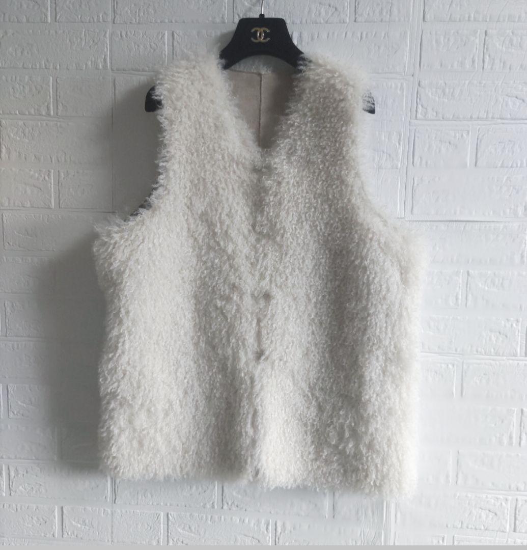 美品✨RISLEY 　リズレー　Vネックファー ジレ　ムートン　　ベスト