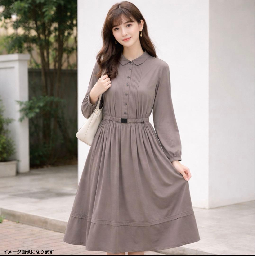 バーバリーロンドン ワンピース シルク混 胸タック