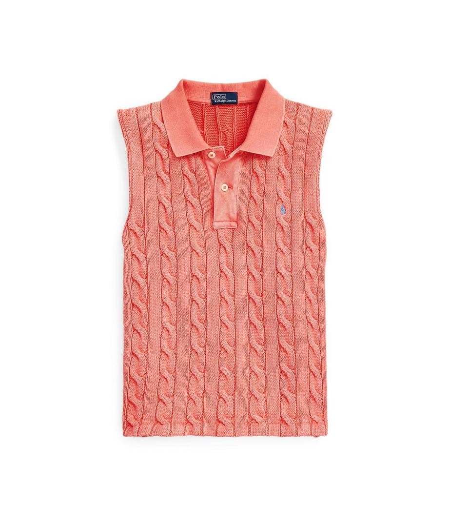 ケーブルニット　ポロシャツ　ラルフローレン