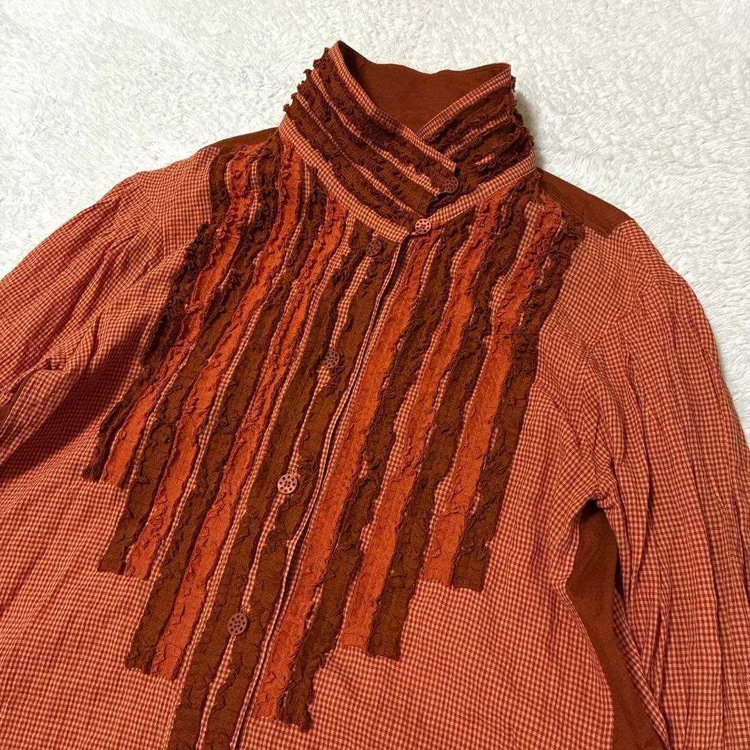 ann吉 センソユニコ フリル　チュニック　バルーン　ギンガムチェック