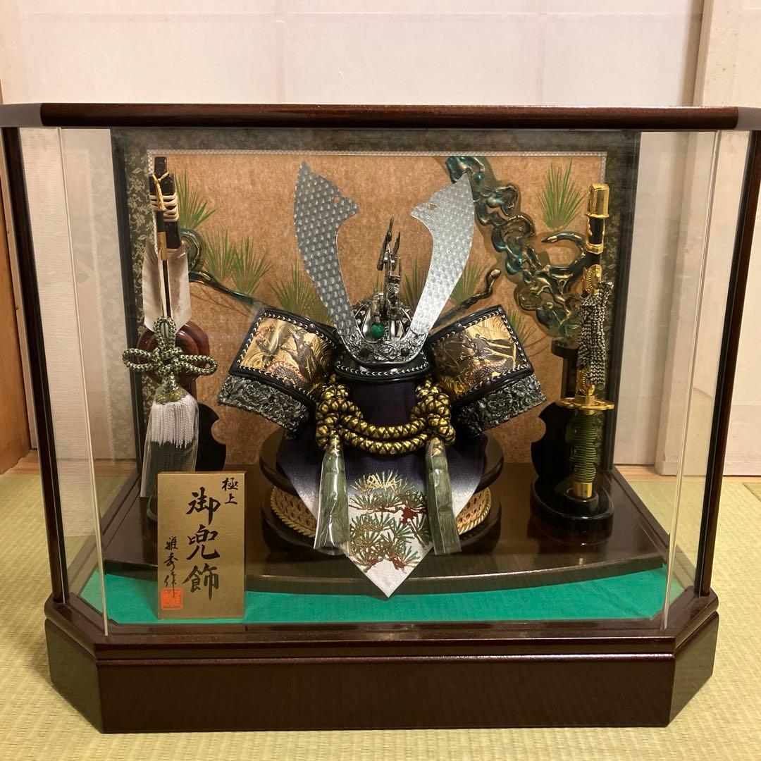 五月人形 雅秀作 兜飾り 12号 太刀弓付き