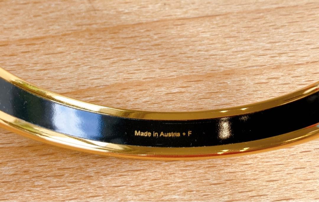 エルメス バングル ブレスレット エマイユ オフホワイト ゴールド HERMES